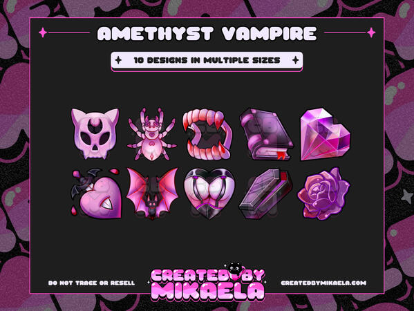 Amethyst Vampire Badges